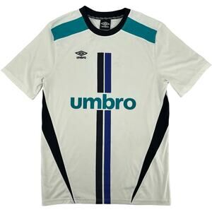 Vintage Men's White Blue UMBRO Big Logo Football Soccer Jersey Size Medium
